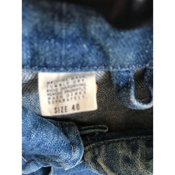 Vtg 1970's Wrangler Range Denim Jean Jacket Size 40 Extra Brown Button - Picture 2 of 8